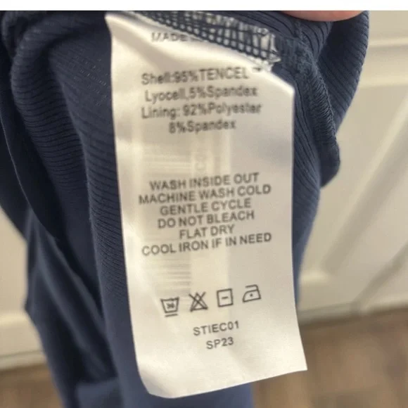 Quince Navy Tencel Rib Knit Sleeveless Dress Small - Picture 12 of 12